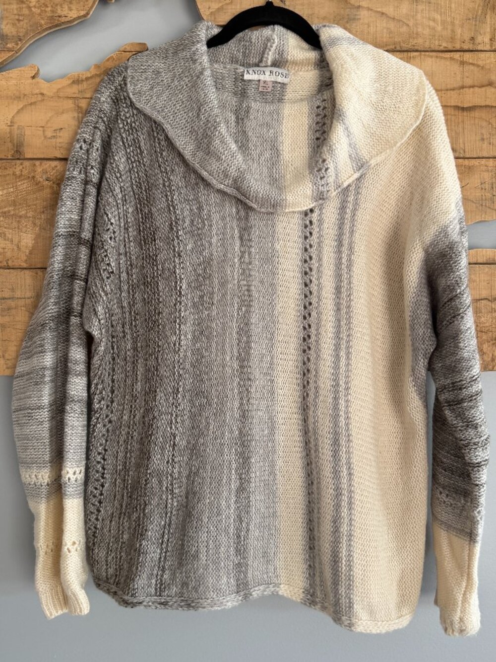 Knox Rose Gray & Cream Knit Sweater | Like New, Size XL